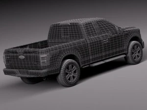 F-150 Extended Cab 2015 3D Model