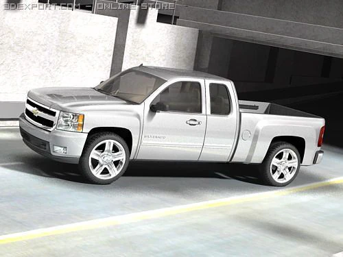 Chevrolet Silverado 2007 3D Model .c4d .max .obj .3ds .fbx .stl .blend 