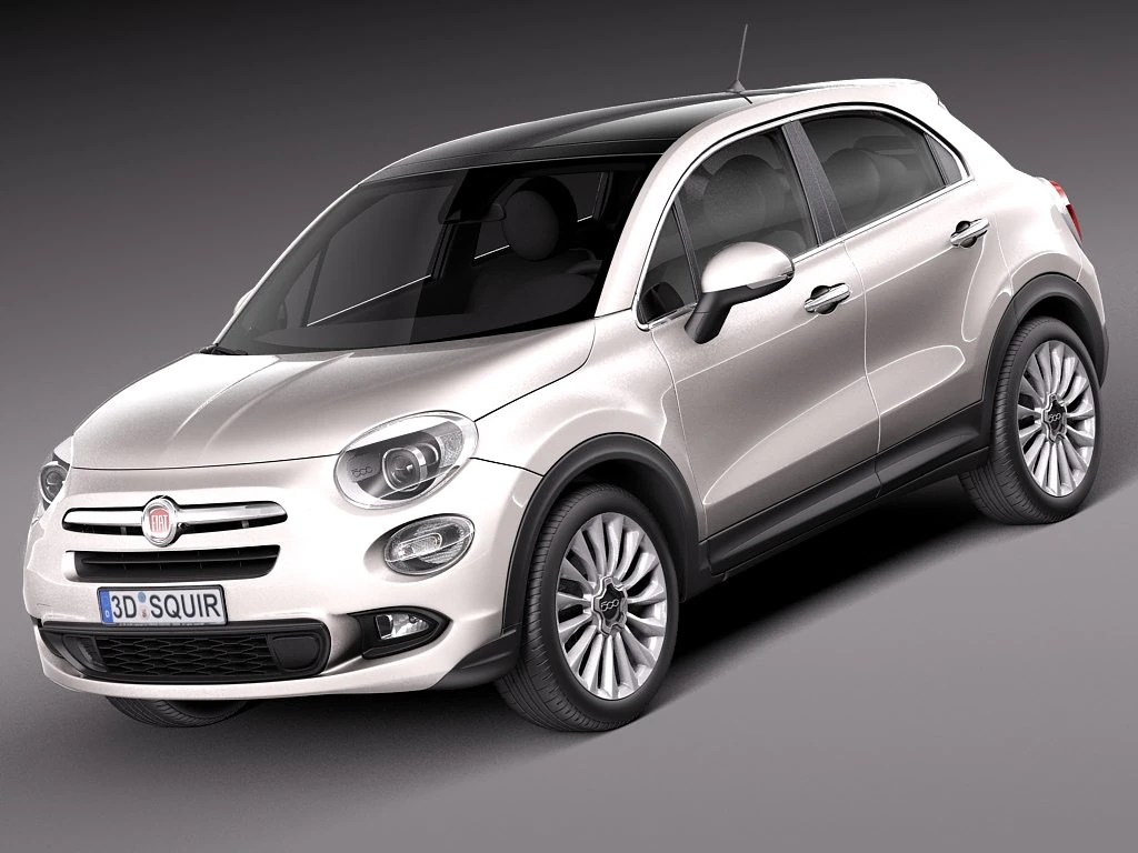 Fiat 500X 2015 3D Model .c4d .max .obj .3ds .fbx .stl .blend 