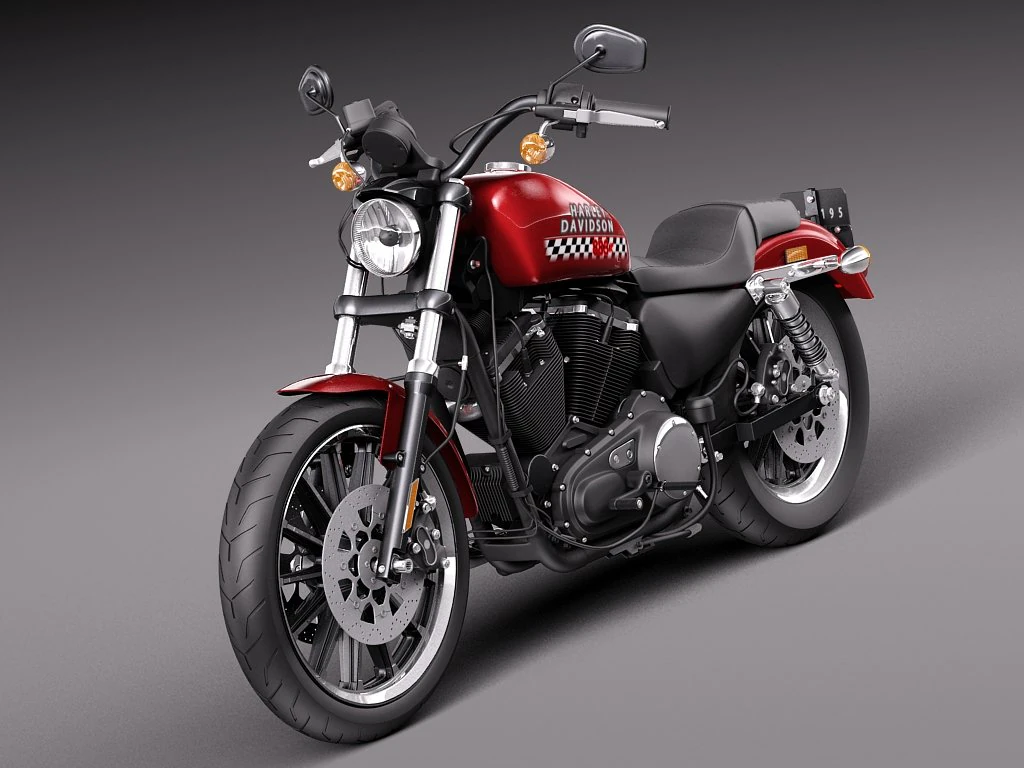 Harley-Davidson Iron 883 Roadster 2015 3D Model .c4d .max .obj .3ds .fbx .stl .blend 