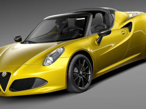 अल्फ़ा रोमियो 4सी स्पाइडर 2015 3D मॉडल