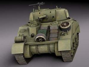M4A2 Sherman Tank with Equipment 3D मॉडल