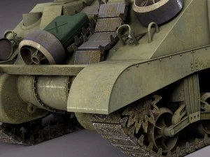 M4A2 Sherman Tank with Equipment 3D Model