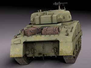 M4A2 Sherman Tank with Equipment 3D मॉडल