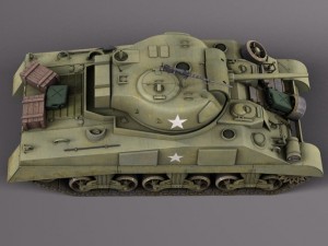 M4A2 Sherman Tank with Equipment 3D मॉडल