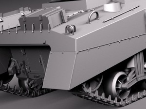 M4A2 Sherman Tank with Equipment 3D मॉडल