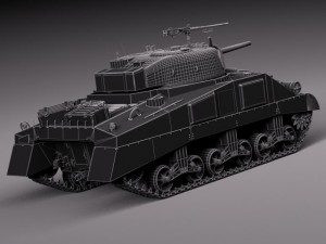 M4A2 Sherman Tank with Equipment 3D मॉडल