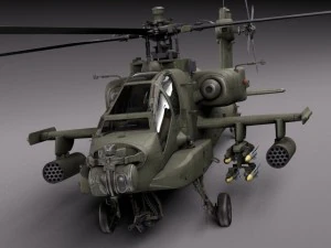 AH64A Apache Helicopter 3D Model