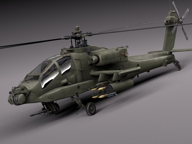 AH64A Apache Helicopter Modelo 3D .c4d .max .obj .3ds .fbx .stl .blend 