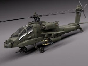 AH64A Apache Helicopter 3D Model