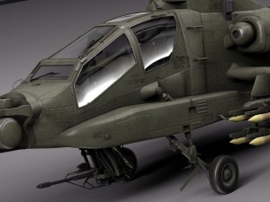 AH64A Apache Helicopter Modelo 3D