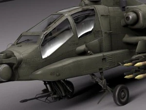 AH64A Apache Helicopter 3D Model