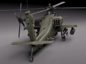 AH64A Apache Helicopter 3D Model