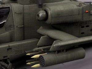 AH64A Apache Helicopter 3D Model