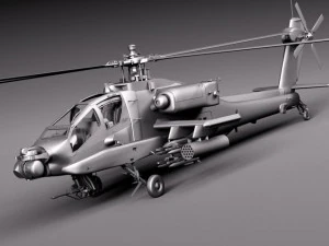 AH64A Apache Helicopter 3D Model