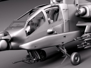 AH64A Apache Helicopter Modelo 3D