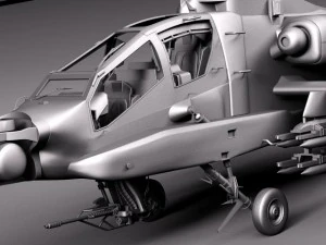 AH64A Apache Helicopter 3D Model