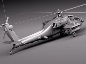 AH64A Apache Helicopter 3D Model