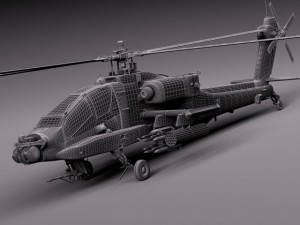 AH64A Apache Helicopter Modelo 3D