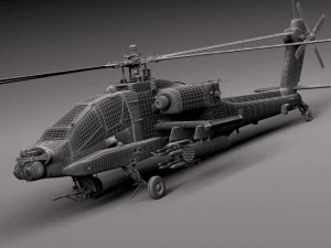 AH64A Apache Helicopter 3D Model