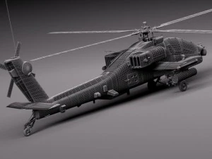 AH64A Apache Helicopter 3D Model