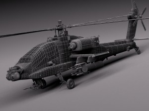 AH64A Apache Helicopter Modelo 3D
