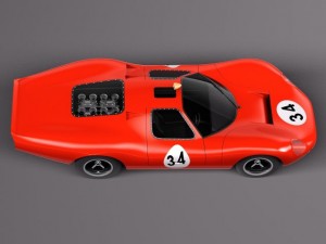 P68 GT 1986 Race Car 3D Модель