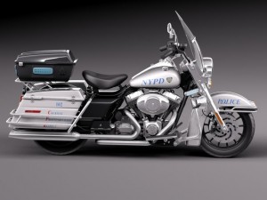 Harley Davidson Road King NYPD Police 2015 Model 3D