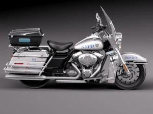Harley Davidson Road King NYPD Police 2015 3D Model