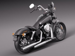 Harley Davidson Sportster Dyna Street Bob 2015 Model 3D