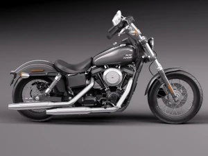 Harley Davidson Sportster Dyna Street Bob 2015 3D Model