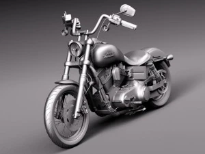 Harley Davidson Sportster Dyna Street Bob 2015 3D Model
