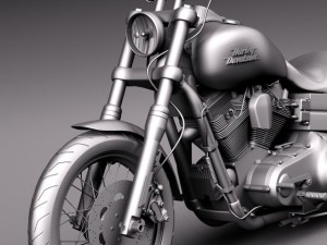 Harley Davidson Sportster Dyna Street Bob 2015 Model 3D