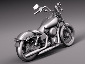 Harley Davidson Sportster Dyna Street Bob 2015 Model 3D