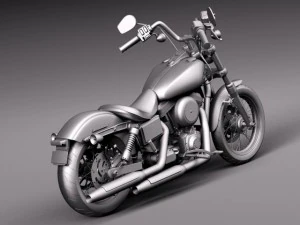 Harley Davidson Sportster Dyna Street Bob 2015 3D Model