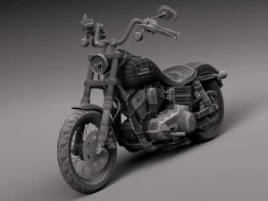 Harley Davidson Sportster Dyna Street Bob 2015 3D Model