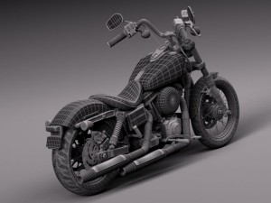 Harley Davidson Sportster Dyna Street Bob 2015 Model 3D