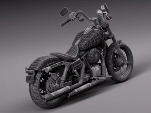 Harley Davidson Sportster Dyna Street Bob 2015 3D Model
