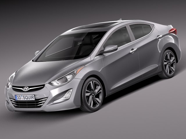 Hyundai Elantra Sedan 2014 3Dモデル .c4d .max .obj .3ds .fbx .stl .blend 