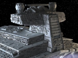Starwars Star Destroyer with Lights 3D Model
