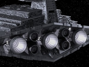 Starwars Star Destroyer with Lights 3D Model