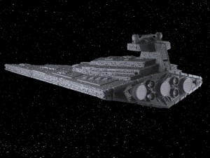 Starwars Star Destroyer with Lights 3D Model