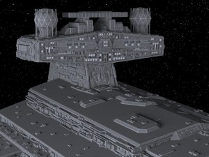 Starwars Star Destroyer with Lights 3D Model