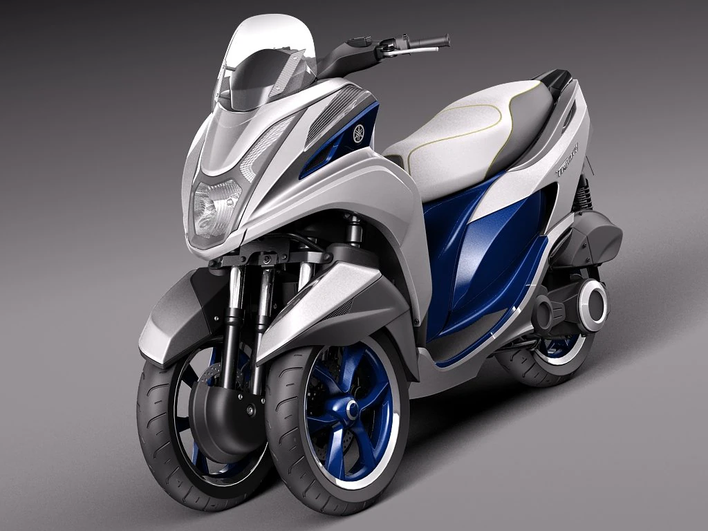 Yamaha Tricity Scooter 2015 3D Model .c4d .max .obj .3ds .fbx .stl .blend 