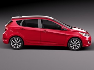 Hyundai Accent Hatchback 5-door 2015 3D Model