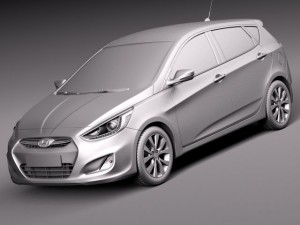 Hyundai Accent Hatchback 5-door 2015 3D Model