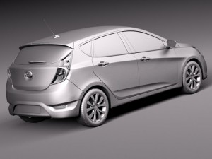 Hyundai Accent Hatchback 5-door 2015 3D Model