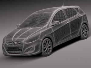 Hyundai Accent Hatchback 5-door 2015 3D Model