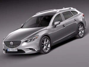 Mazda 6 Wagon 2015 Lowpoly 3D Model