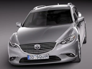 Mazda 6 Wagon 2015 Lowpoly 3D Model